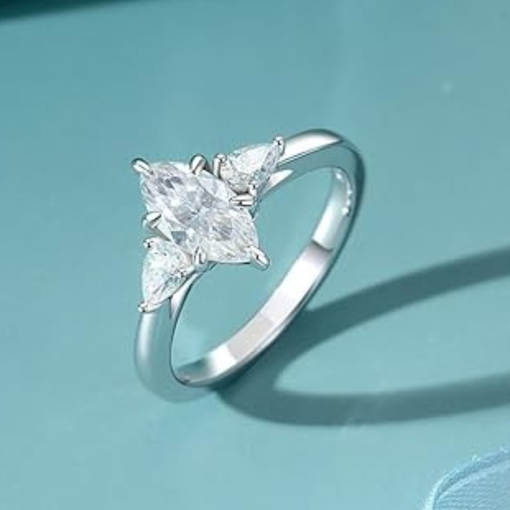 Solitaire Moissanite D Color Vvs1 Oval Cut18k White Gold Plated S925 - 1.6 Cttw